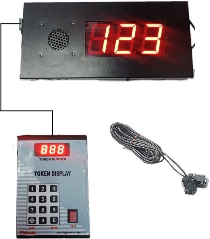 SWAGGERS SWAGGERS 3 digit token display system with Voice for Banks, Hospitals, Clinics, shops swtd78 Indoor PA System(0 W) - Flipkart Deal