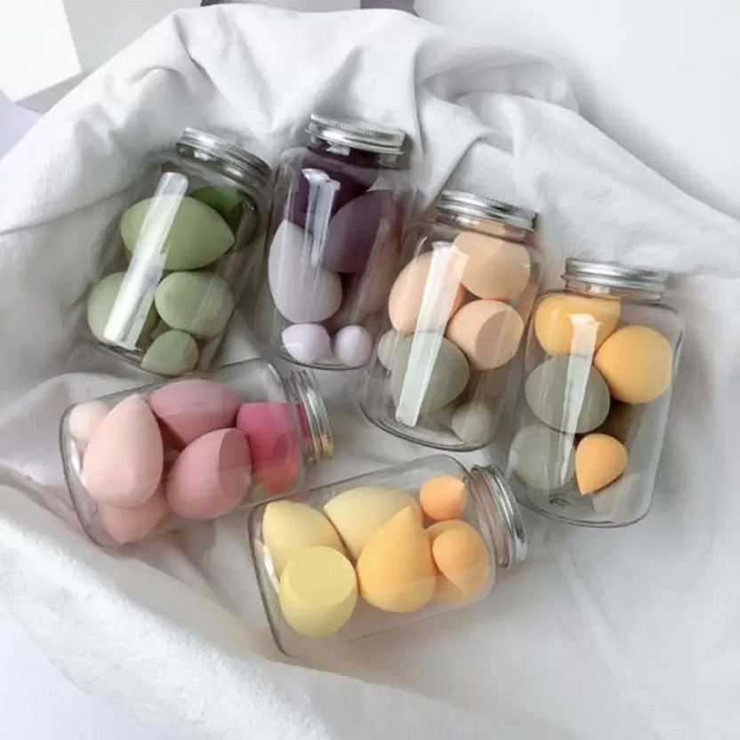 Awiclo 7pcs Beauty Puff Sponge Blender With Jar