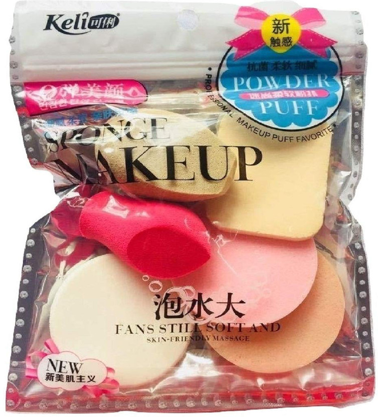 Vagons Makeup Foundation Blender Puff Beauty Sponge Multicolour-(Pack of 6)