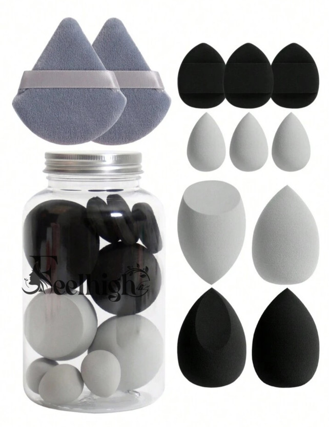 feelhigh feelhigh Versatile Beauty Blender Set 12pcs Cosmetics Sponge Kit with Storage Container - Flipkart Deal