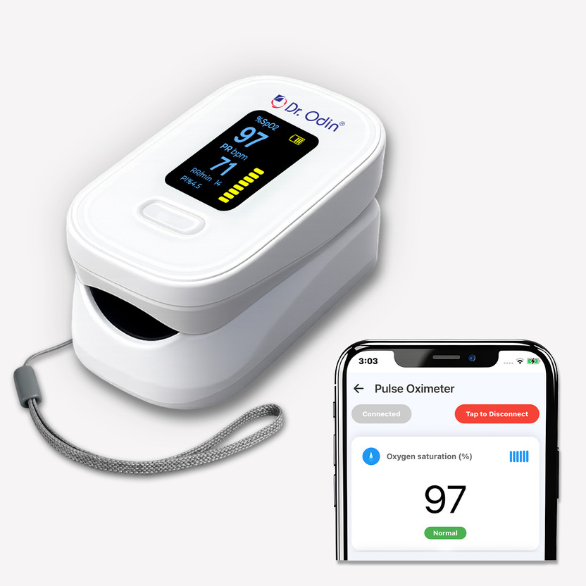 Dr. Odin Oxygen Saturation Monitor, Heart Rate & SpO2 Level with App Connectivity Pulse Oximeter(White)
