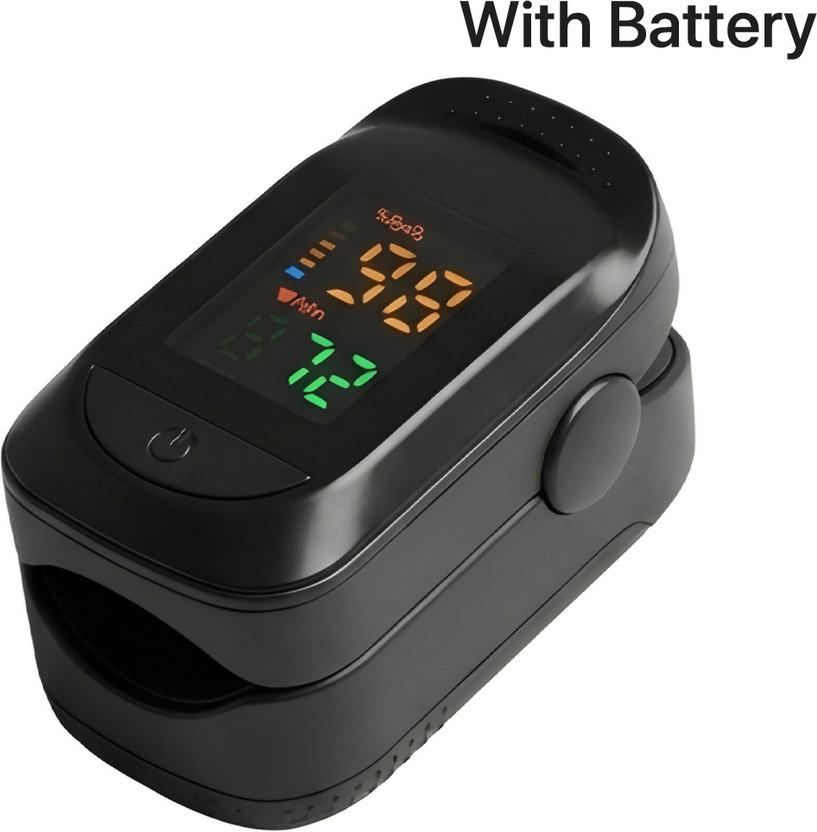 CRETO A2 Digital pulse rate monitor oximeter Pulse with battery Rate Device Pulse Oximeter(Black)