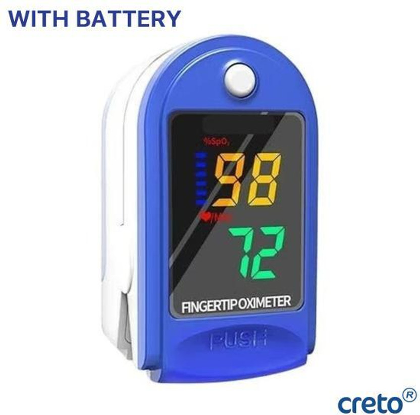 CRETO LK87 Fingertip Oximeter with Pulse Rate and SpO2 Measurement Pulse Oximeter(Blue)
