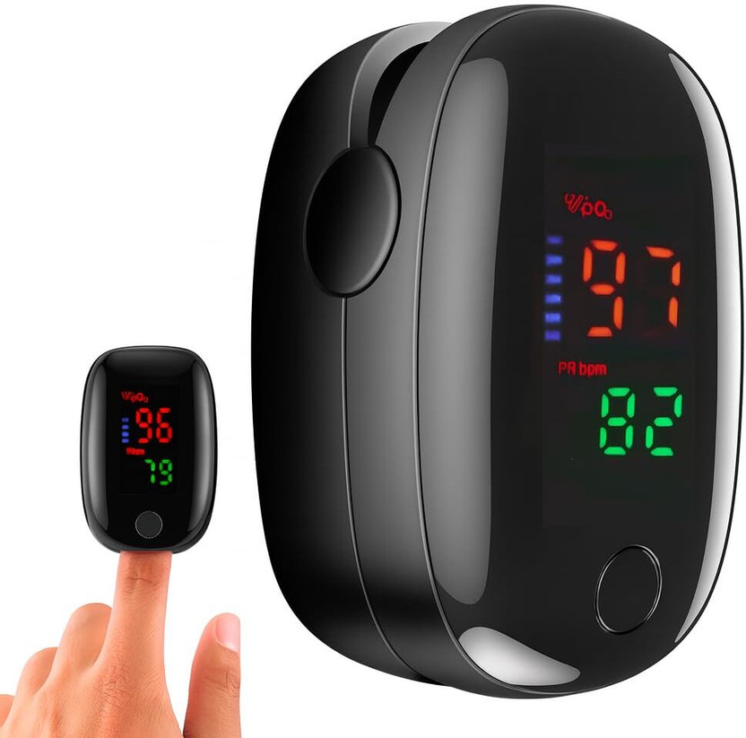 HEALBIRD Oval Premium Fingertip Pulse Oximeter |High Accuracy|SPO2|Pulse Rate Pulse Oximeter(Black)