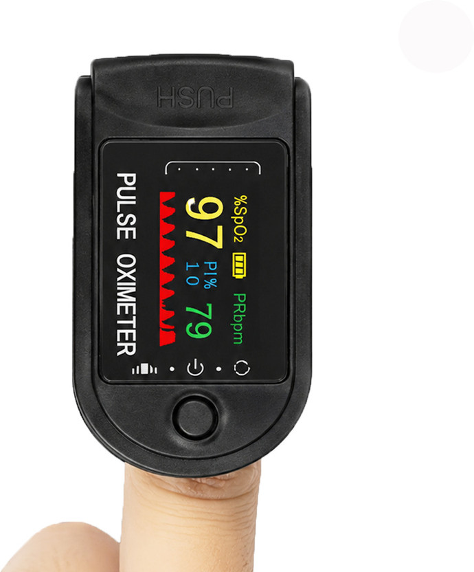 Zeom Zeom Black Pulse Oximeter Fingertip Device with 4-Color TFT Display and AAA Battery Pulse Oximeter(Black) - Flipkart Deal