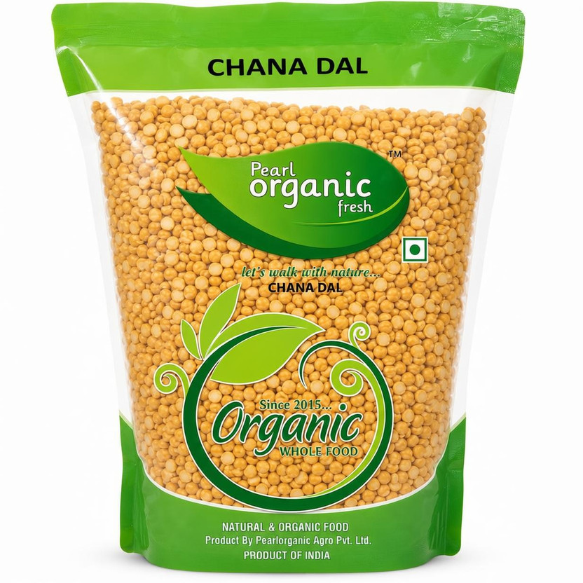 Pearl Organic Fresh Unpolished Yellow Chana Dal (Split)(1000 g)