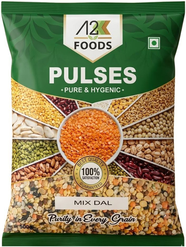 A2K FOODS Unpolished Mix Dal(500 g)