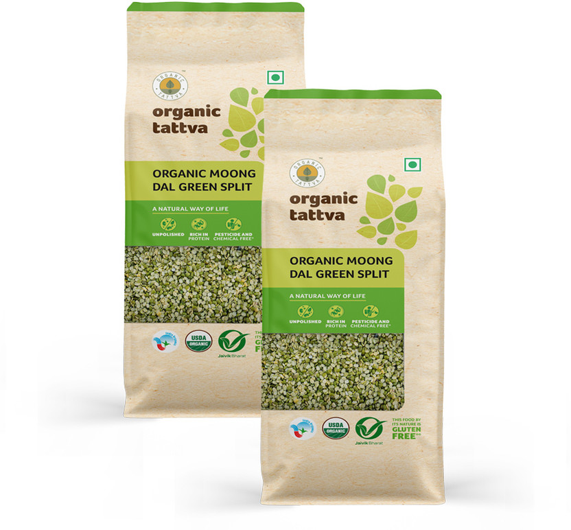 Organic Tattva Unpolished Moong Dal (Split)(1 kg)
