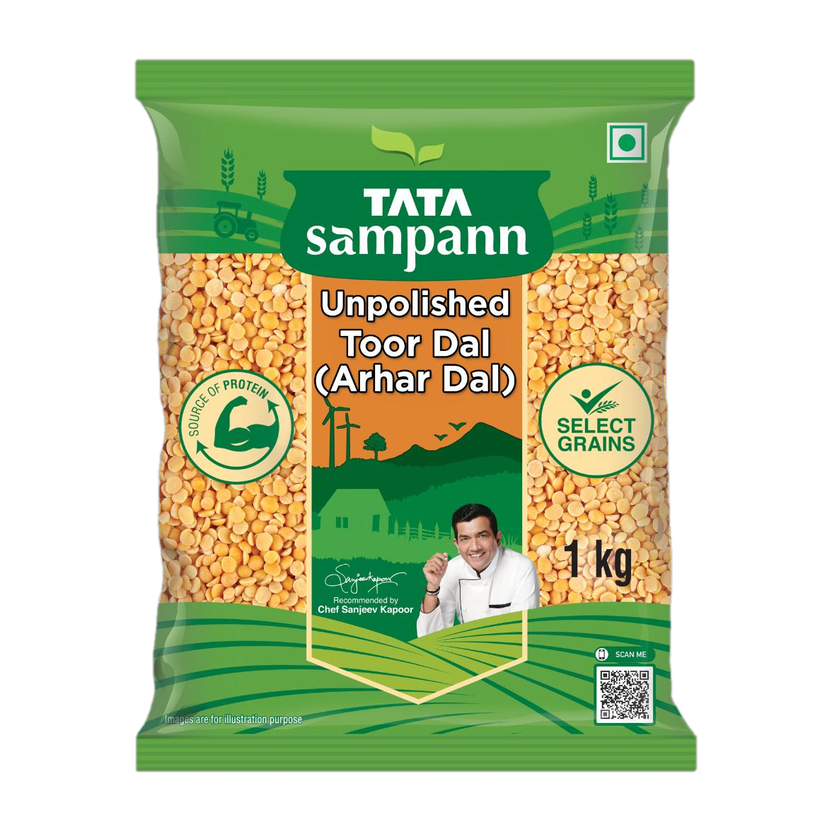 Tata Sampann Unpolished Yellow Toor/Arhar Dal(1 kg)