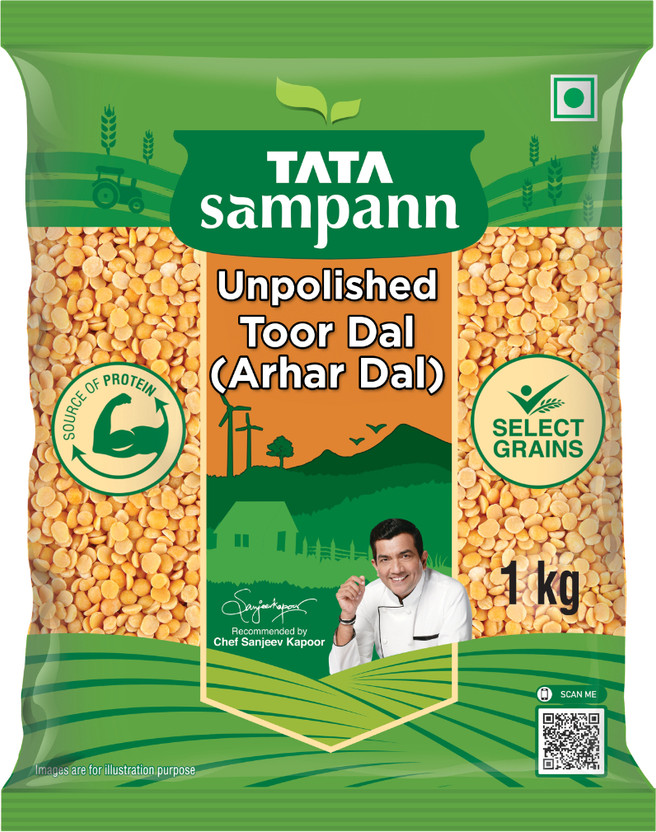 Tata Sampann Yellow Toor/Arhar Dal (Split)(1 kg)