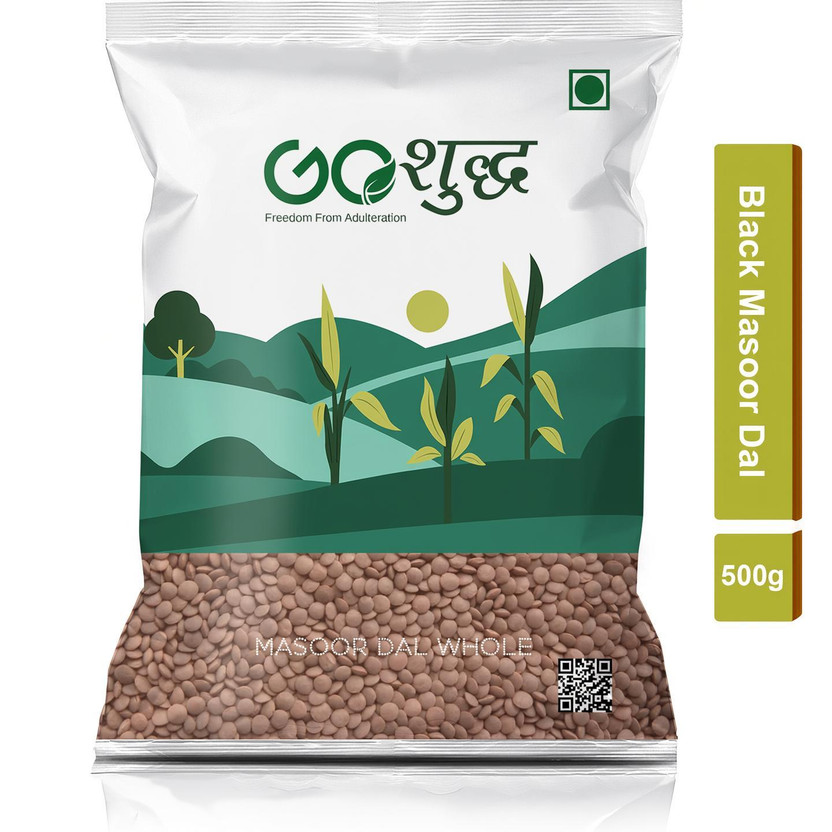 Goshudh Unpolished Black Masoor Dal (Whole)(500 g)