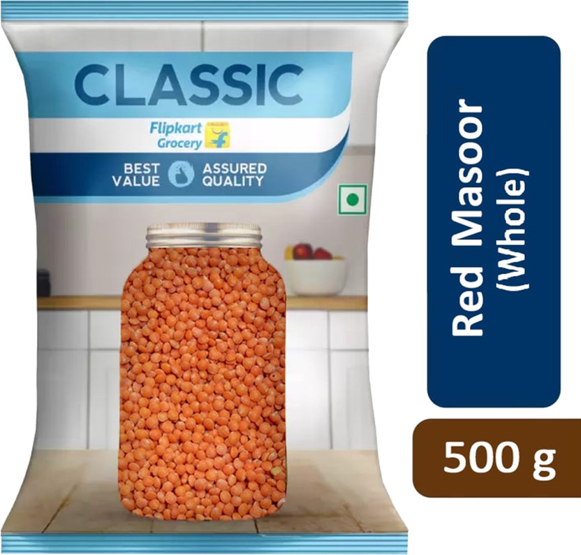 Classic Masoor Dal (Whole) by Flipkart Grocery(500 g)