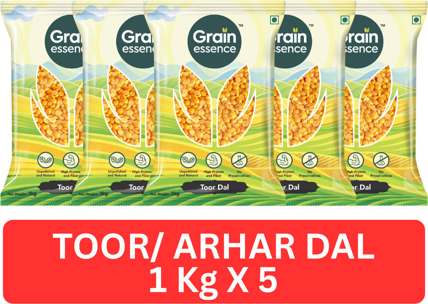 GRAIN ESSENCE Unpolished Yellow Toor/Arhar Dal(5 kg)