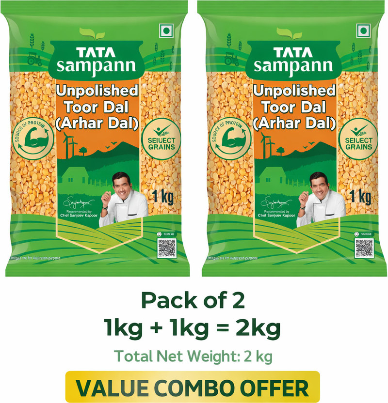 Tata Sampann Yellow Toor/Arhar Dal (Split) (NA)(2 kg)