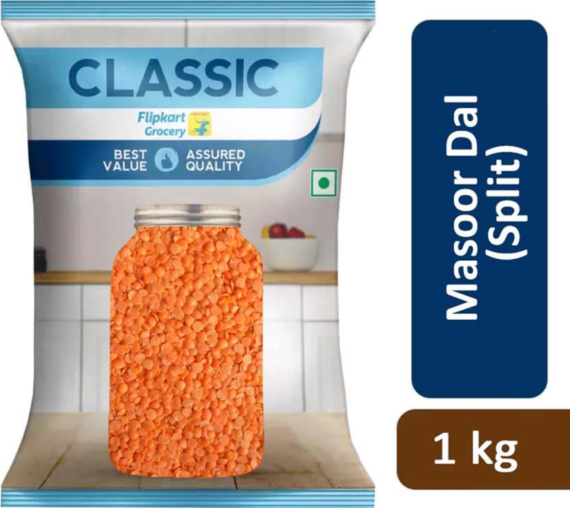 Classic Masoor Dal (Split) by Flipkart Grocery(1 kg)