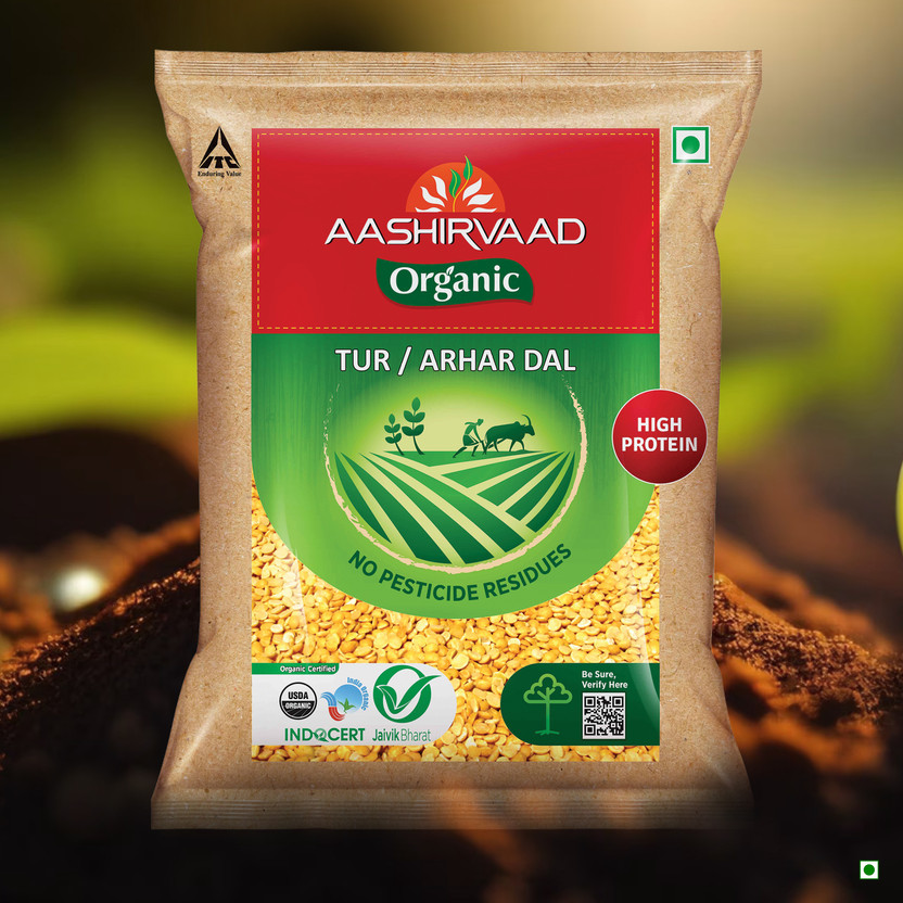 AASHIRVAAD Organic Toor/Arhar Dal (Split)(1 kg)