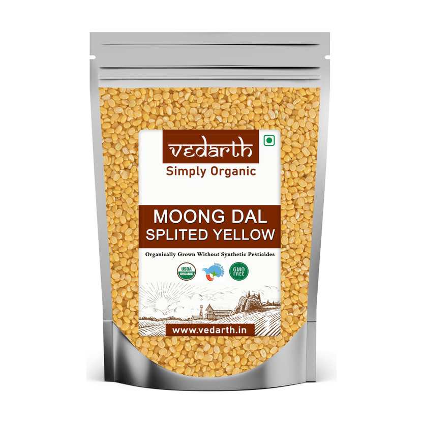 Vedarth Organic Unpolished Yellow Moong Dal (Split)(2 kg)