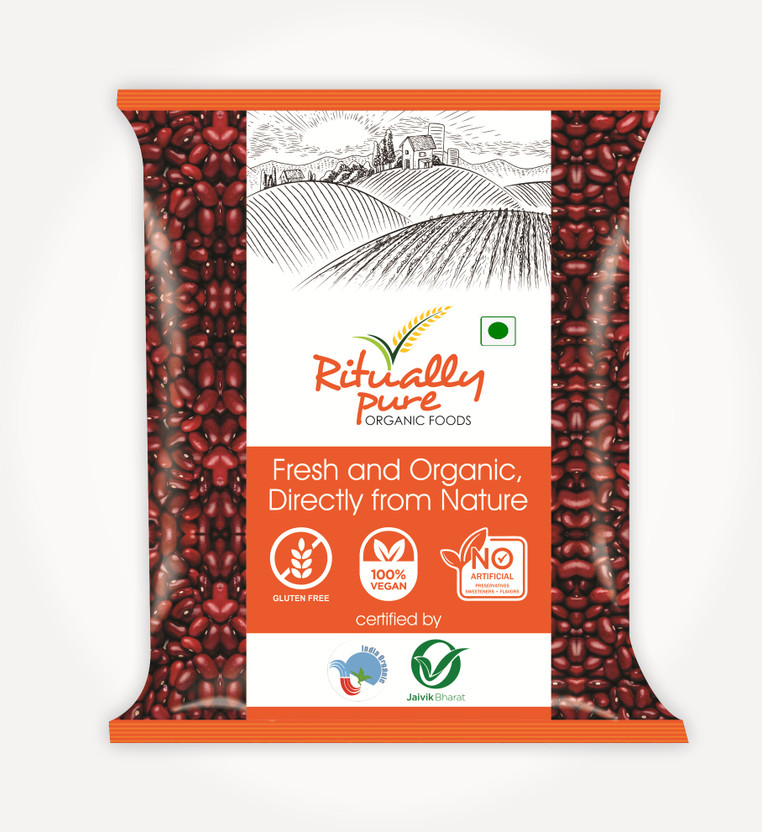 Ritually Pure Organic Red Rajma Kashmiri (Whole) (Rajma Jammu)(500 g)