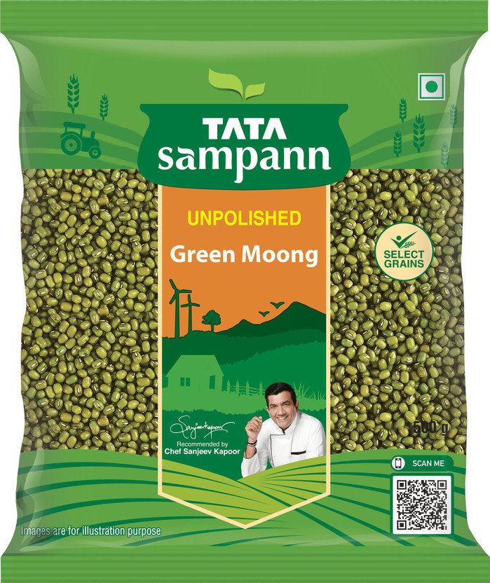 Tata Sampann Unpolished Green Moong Dal (Whole)(500 g)