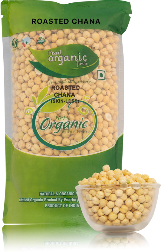 Pearl Organic Fresh Roasted Chana (Whole) (Skinless)(500 g)