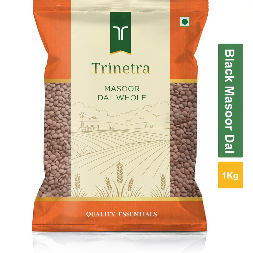 Trinetra Unpolished Black Masoor Dal (Whole)(1000 g)