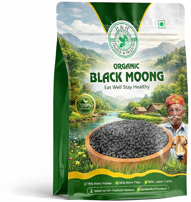 Health and Hygiene Organic Unpolished Green Moong Dal(1 kg)