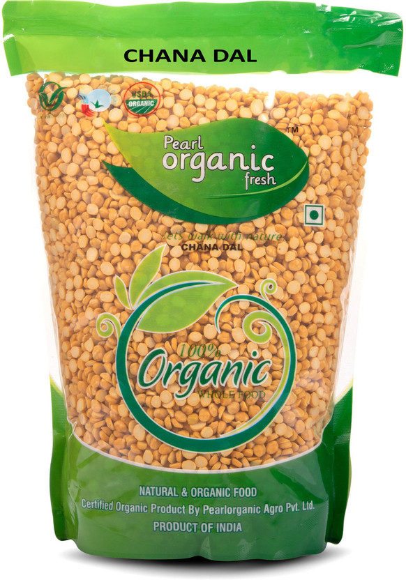 Pearl Organic Fresh Yellow Chana Dal (Split) (Whole / Unpolished)(1000 g)