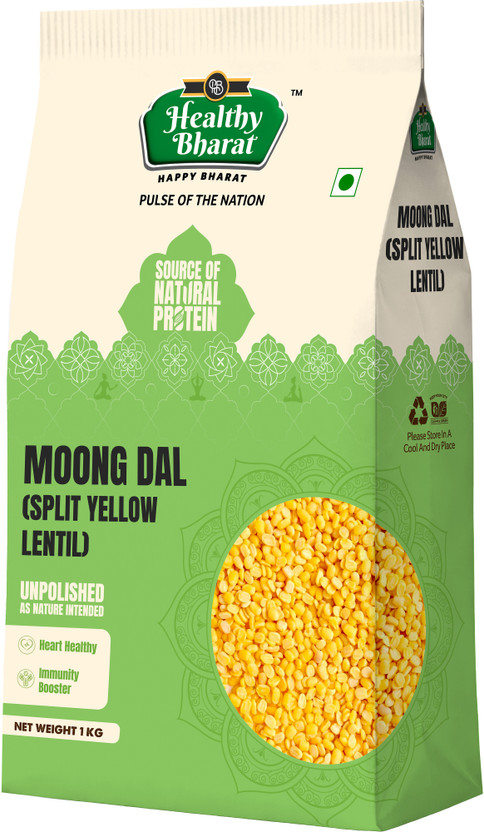 Healthy Healthy Bharat Unpolished Moong Dal (Split)(1 kg) - Flipkart Deal
