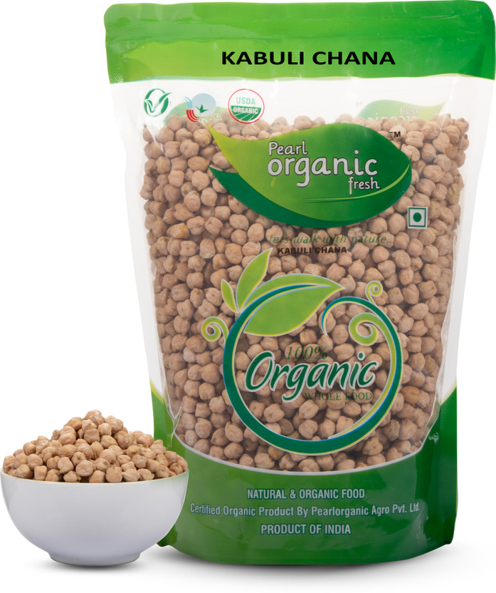 Pearl Organic Fresh White Kabuli Chana (Whole) (Whole / Unpolished)(500 g)
