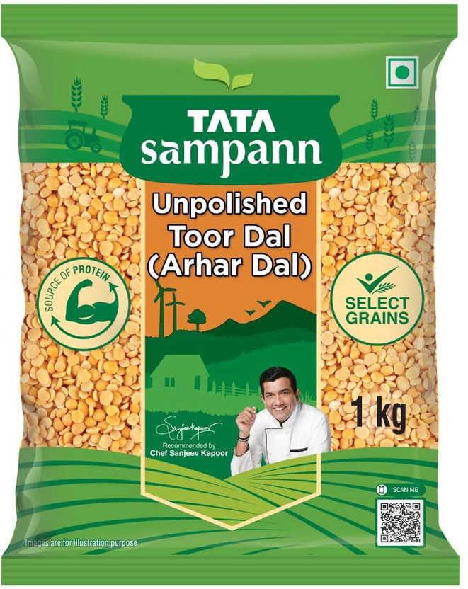 Tata Sampann Yellow Toor/Arhar Dal (Split) (NA)(1 kg)