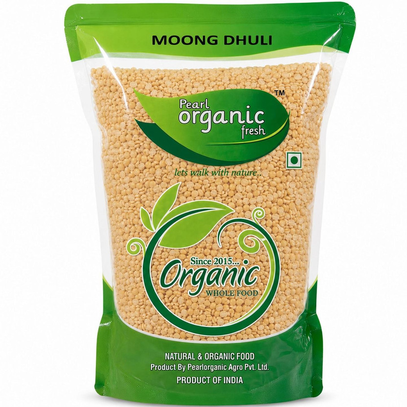 Pearl Organic Fresh Unpolished Moong Dal (Split)(1000 g)
