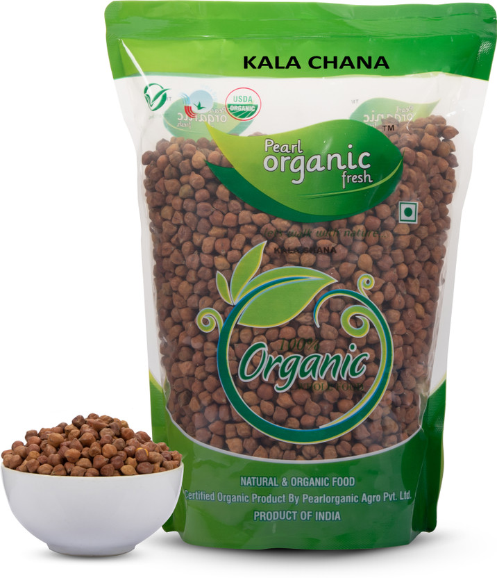 Pearl Organic Fresh Chana (Whole) (Organic Kala Chana)(500 g)