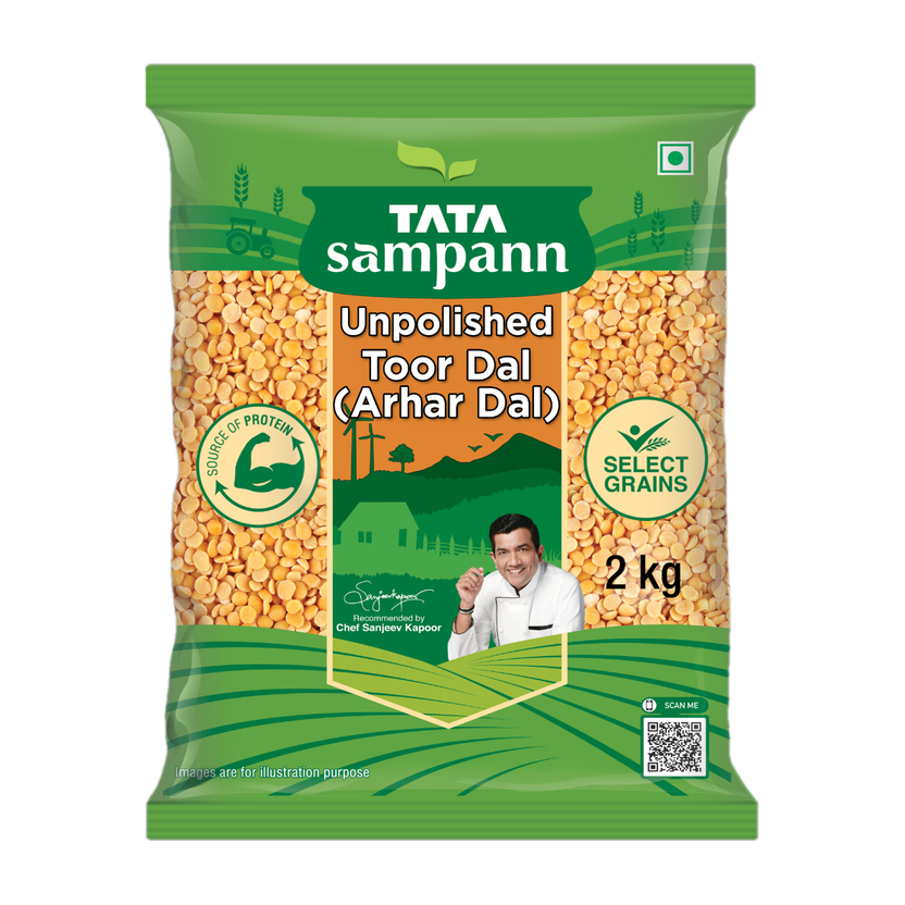 Tata Sampann Unpolished Yellow Toor/Arhar Dal(2 kg)