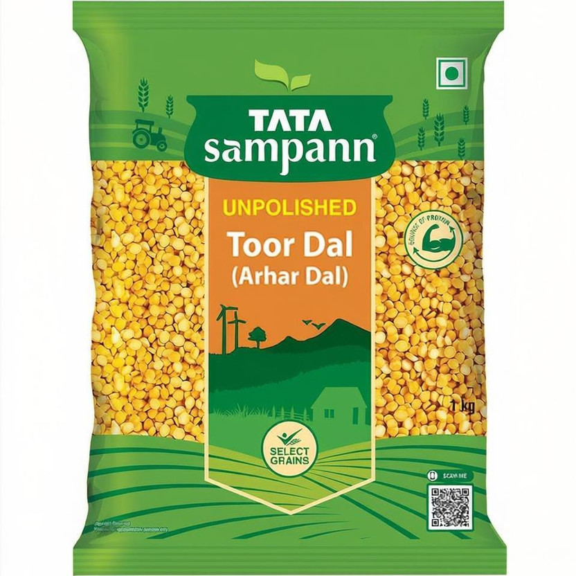 Tata Tata Sampann Organic Unpolished Toor/Arhar Dal(1 kg) - Flipkart Deal
