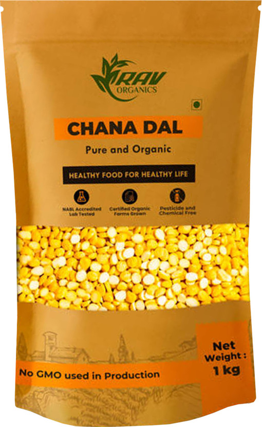 RAV ORGANICS Unpolished Yellow Chana Dal (Whole)(1 kg)