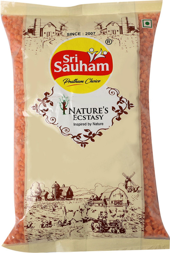 Sri Sauham Red Masoor Dal (Split) (Lal Malka Dal - Split Red Lentils | Protein-Rich & Easy to Cook)(1 kg)