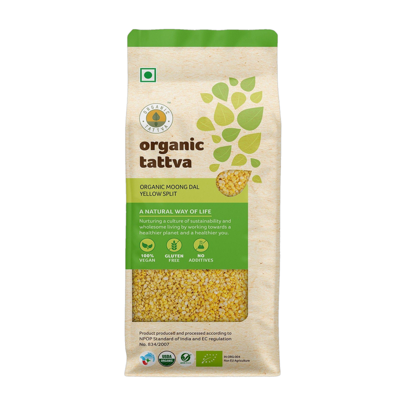 Organic Tattva Unpolished Yellow Moong Dal (Split)(500 g)