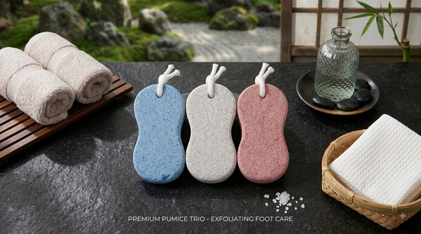 OTHER Natural Pumice Stone Foot Scrub Set (3-Pack) | Gentle Exfoliating Pedicure Trio