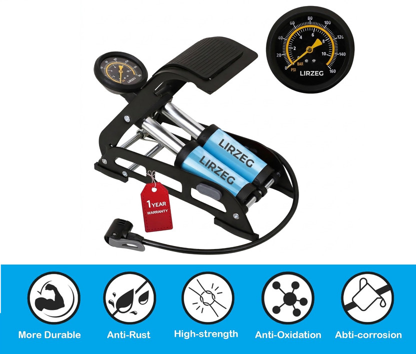 LIRZEG 160 psi Tyre Air Pump for Car & Bike Car Pump(Multicolor)