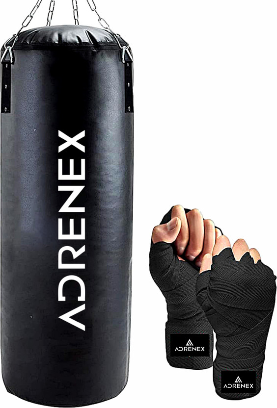 Adrenex Unfilled Heavy Premium Boxing Bag with Hand Wrap and Chain For Fitness, Exercise Hanging Bag(3 Feet, 36 inch)