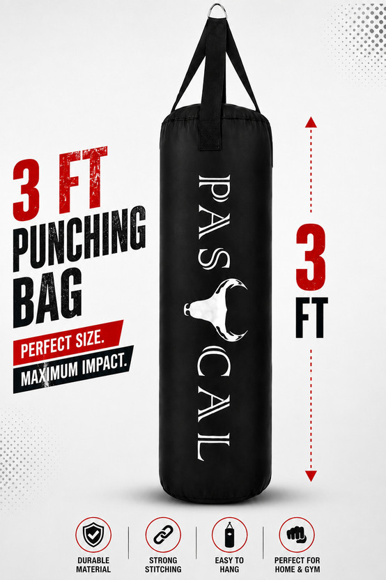 Pascal Unfilled Heavy Boxing Bag Punching Bag combo for Men Women Hanging Bag Hanging Bag(3 FEET, 36 inch)