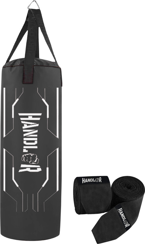 HANDLER Unfilled Heavy and Premium SRF With Hand Wrap For Fitness Punching / Boxing Hanging Bag(4 Feet, 48 inch)