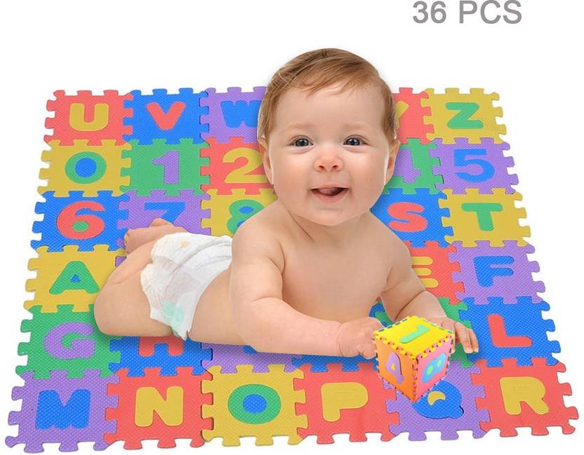 SAFESEED Best Learning Puzzle Foam Mat NonSlip Alphabet ABC + Numbers