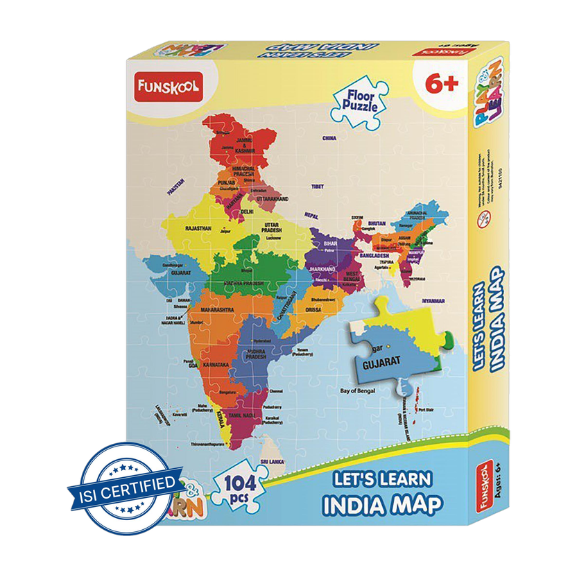 FUNSKOOL India Map Puzzles Learning Game(104 Pieces)