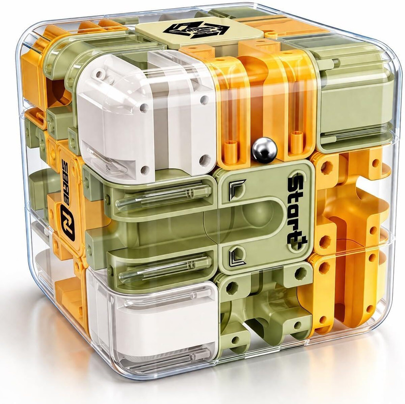HurryShoppy 3d Rolling Maze Cube Puzzle for Kids Adult Magic Cube Puzzle 3d Rolling Ball Toy(1 Pieces)