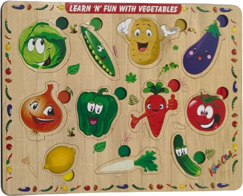 ANTILIA Vegetables Wooden Puzzle Toys Game For Kids Education Toys For School Learning(11 Pieces)