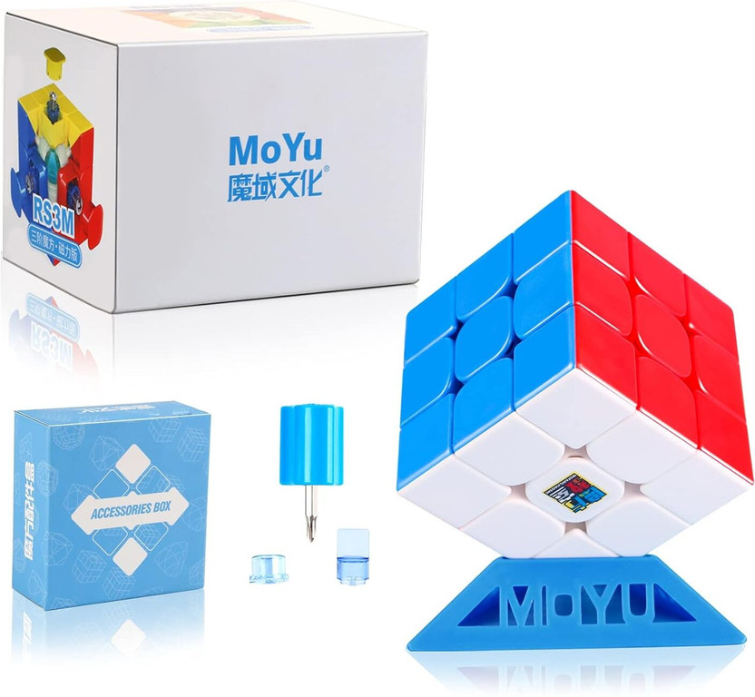 TOYRENTTO MoYu RS3M 3x3 Magnetic Speed Cube | Smooth Fast Cube Puzzle for Kids & Adults(18 Pieces)
