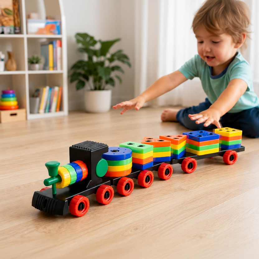 TheRichJD Geometric Train set.Education with play toys combo use product(1 Pieces)