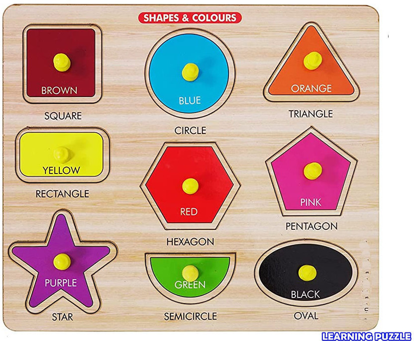 BUY SURETY Montessori Wooden Toys for Kids Geometric Shape Manipulative Puzzles Blocks(1 Pieces)