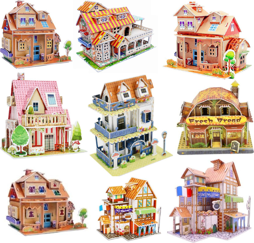 Rsentera Rsentera Any 3 3D DIY House Puzzle for Kids Creative Construction Toy Skill Development(3 Pieces) - Flipkart Deal